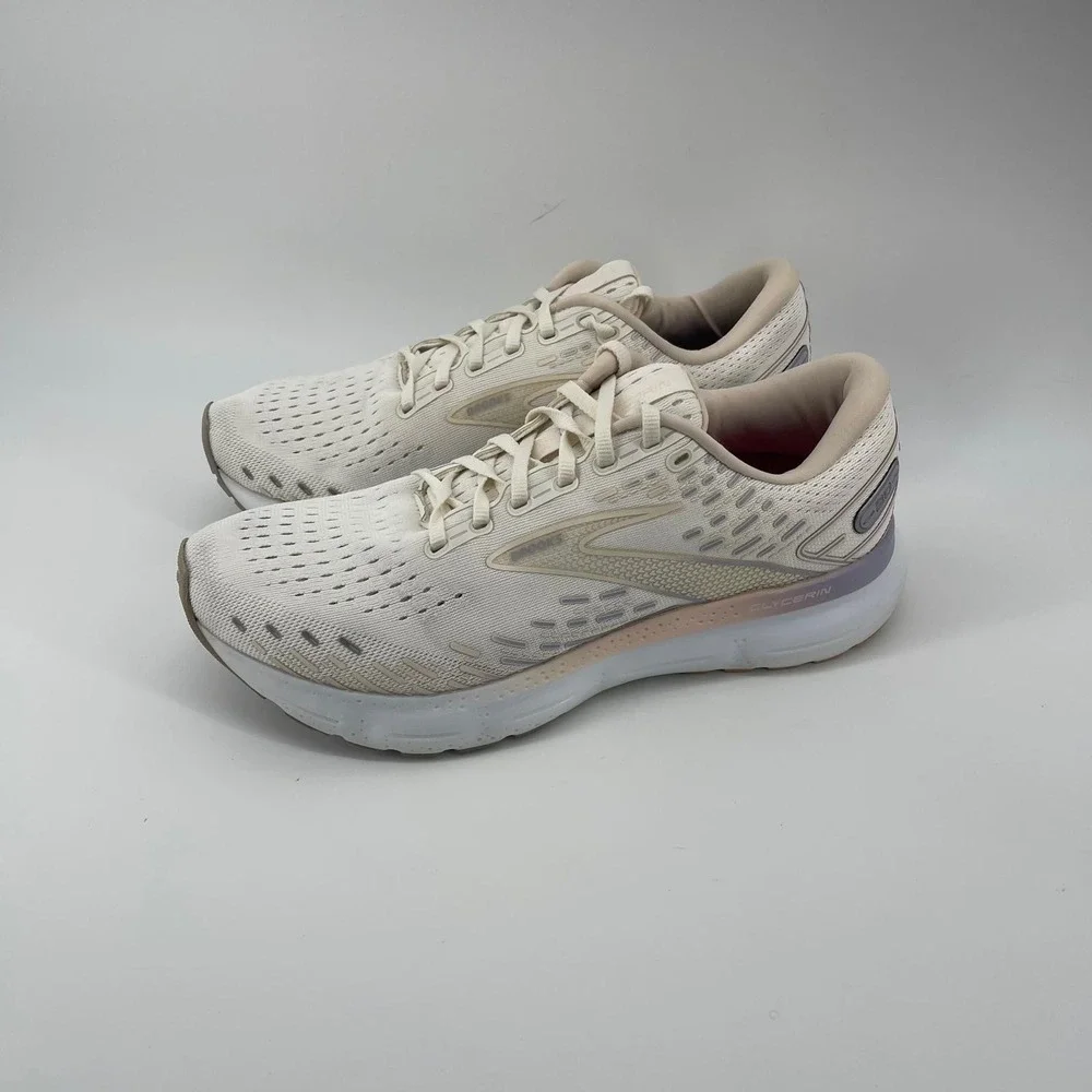 Brooks Glycerin 20 Womens Running Shoes Cream Lavender 1203691B199 Size 12